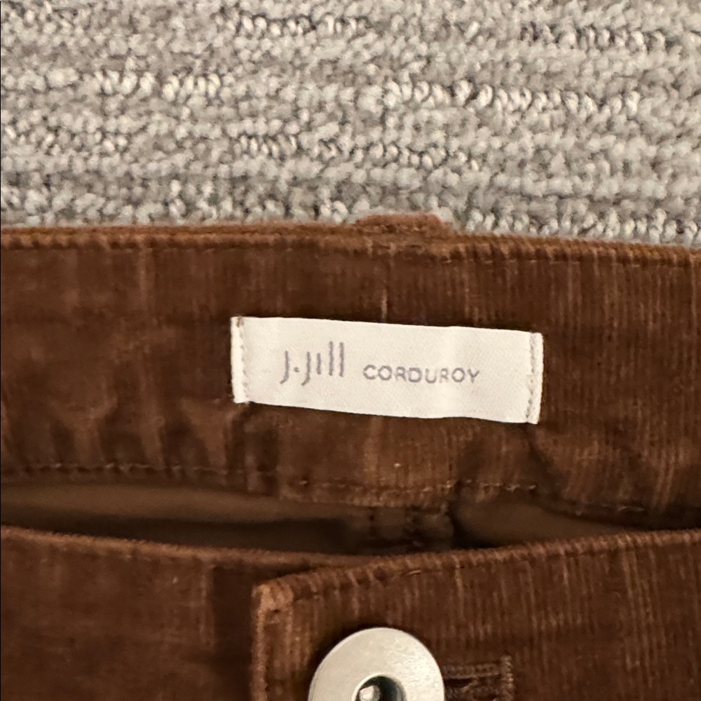 Jjill Women’s 12 Tall Brown Corduroy High Rise Straight Leg Soft Cotton Blend - Picture 8 of 15